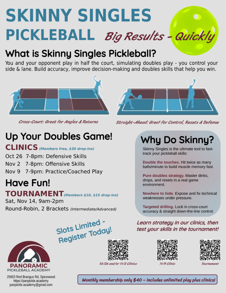 Skinny Singles Clinics & Tournament